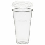 Trinkbecher 500ml + Deckel mit Halmstanzung aus PLA 50 Stk.