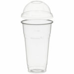 Trinkbecher 500ml + Domdeckel mit Rundloch aus PLA 50 Stk.