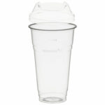 Trinkbecher 500ml + Domdeckel ohne Loch stapelbar aus PLA 50 Stk.
