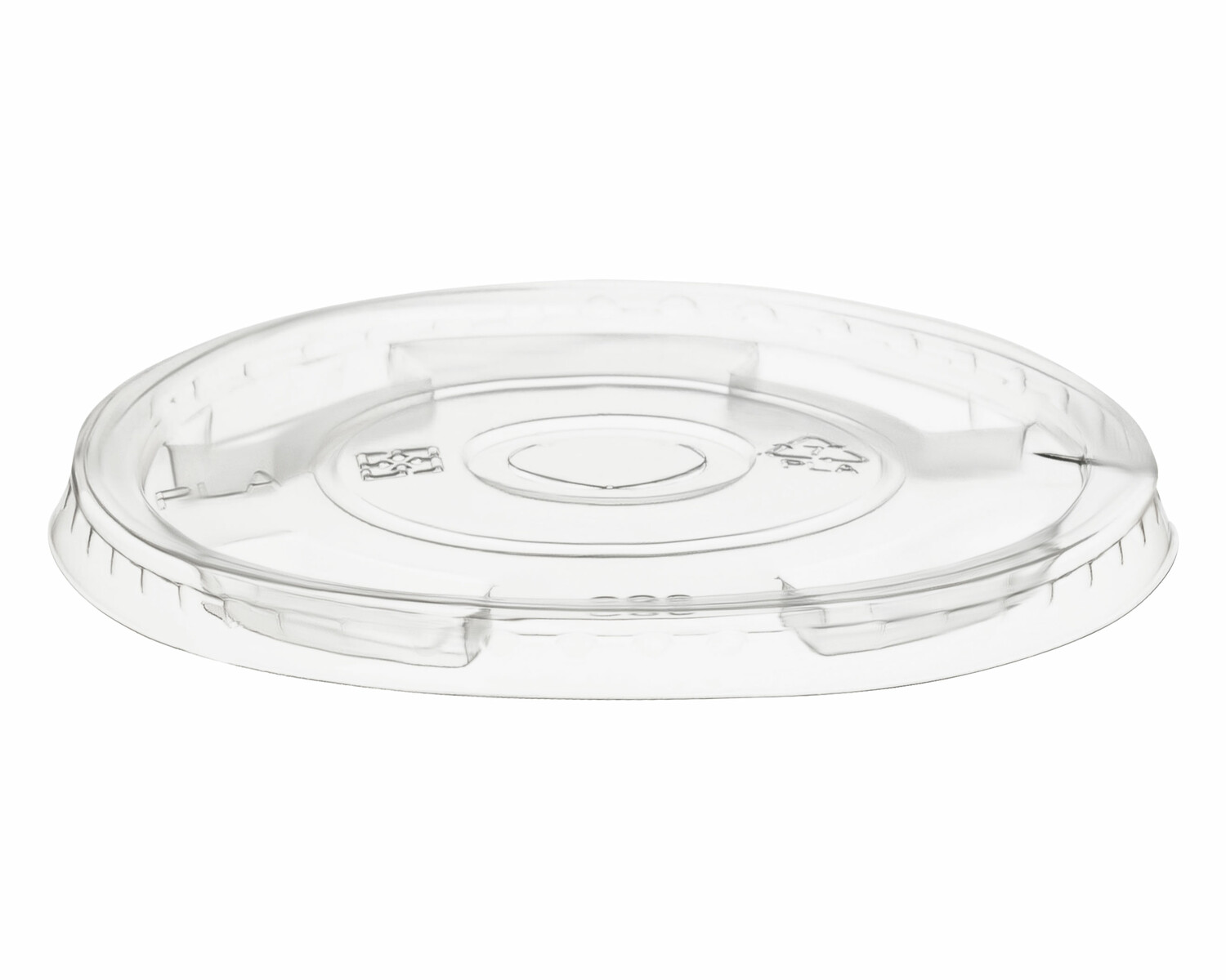 PCV-2826_2 Deckel zu Becher 300/400/500ml mit Halmstanzung O 96mm PLA 50 Stk. – Bild 1