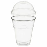 Trinkbecher 300ml mit Domdeckel ohne Loch aus PLA 50 Stk.