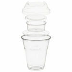 Trinkbecher 300ml+Domdeckel+Einsatzbecher stapelbar aus PLA 100 Stk.