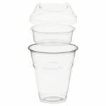 Trinkbecher 300ml + Domdeckel stapelbar + Einsatzbecher O 96mm (PLA) 50 Stk.