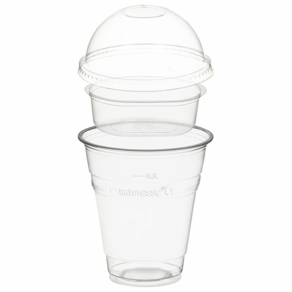 Trinkbecher 300ml + Domdeckel ohne Loch + Einsatzbecher O 96mm (PLA) 50 Stk.