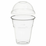 Trinkbecher 300ml + Domdeckel mit Rundloch aus PLA 50 Stk.