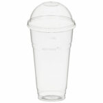 Trinkbecher 500ml mit Domdeckel ohne Halmloch aus PLA 50 Stk.
