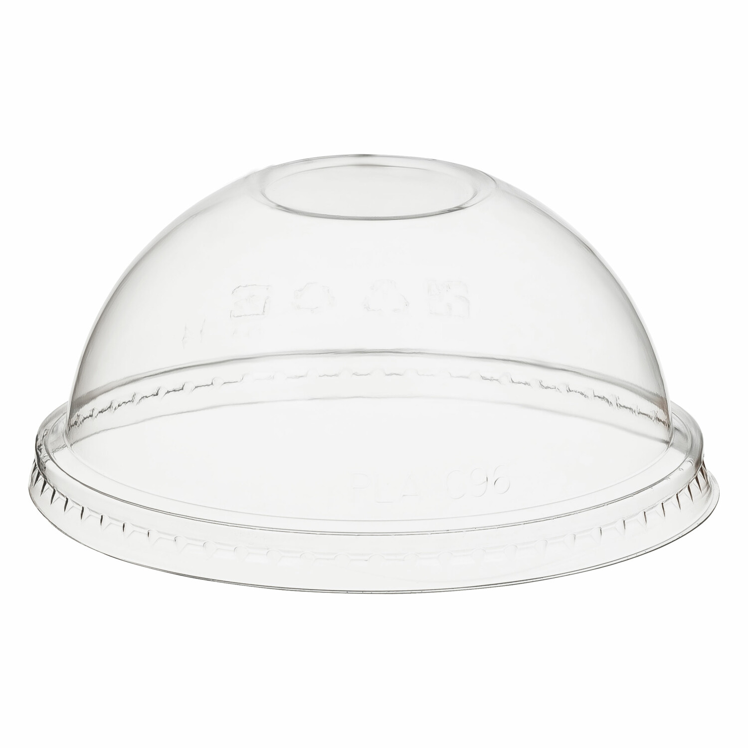 PCV-N544_2 Domdeckel für Becher 300/400/500ml ohne Loch O 96mm aus PLA 50 Stk. – Bild 1