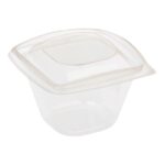 Salatschalen mit Deckel aus PLA transparent 480ml, 40 Stk.