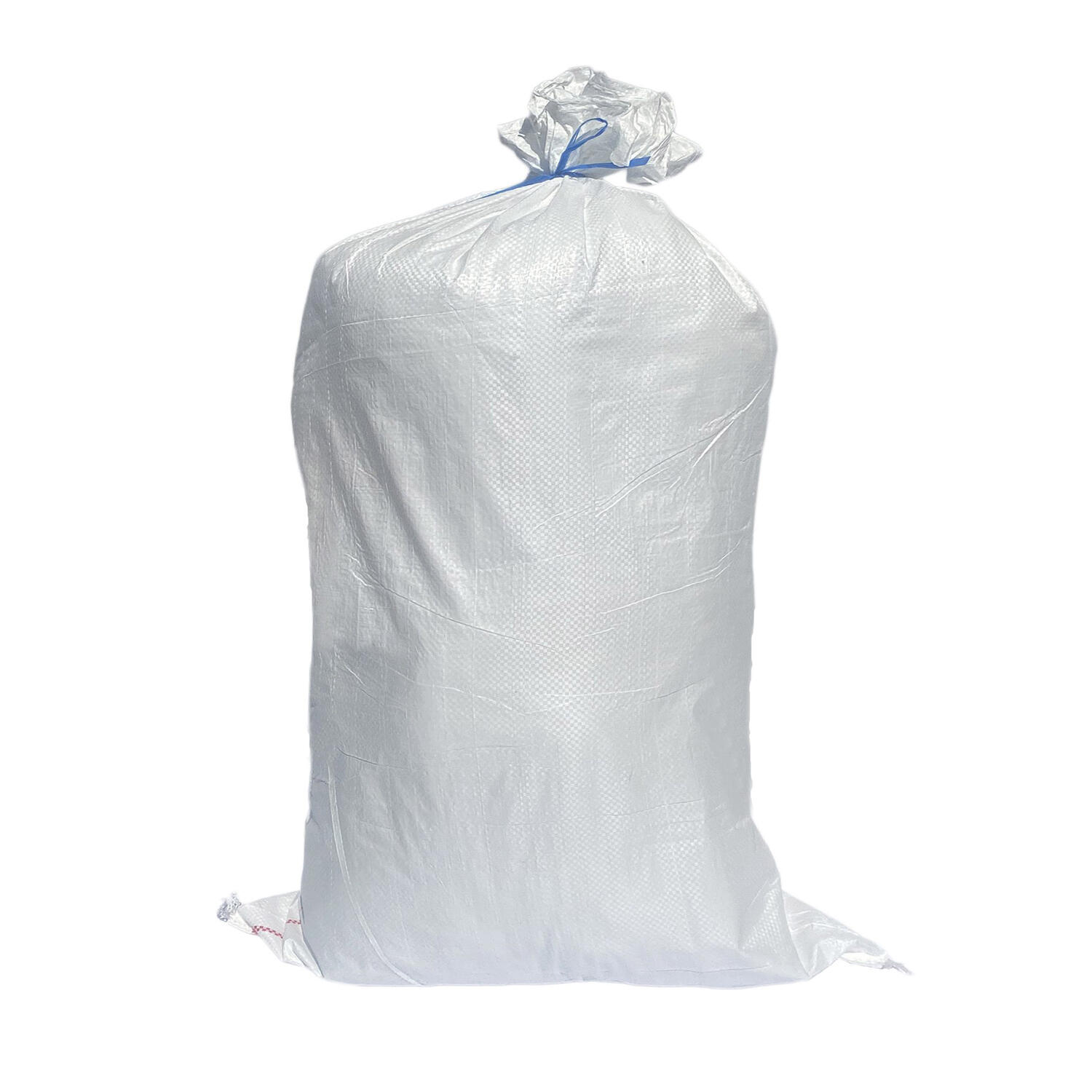 PLA-03-03-151501 Schwerlastsack Gewebesack Hochwassersack Getreidesack Lagersack PP mit rotem Streifen 400 x 600 mm 15 kg weiss – Bild 1