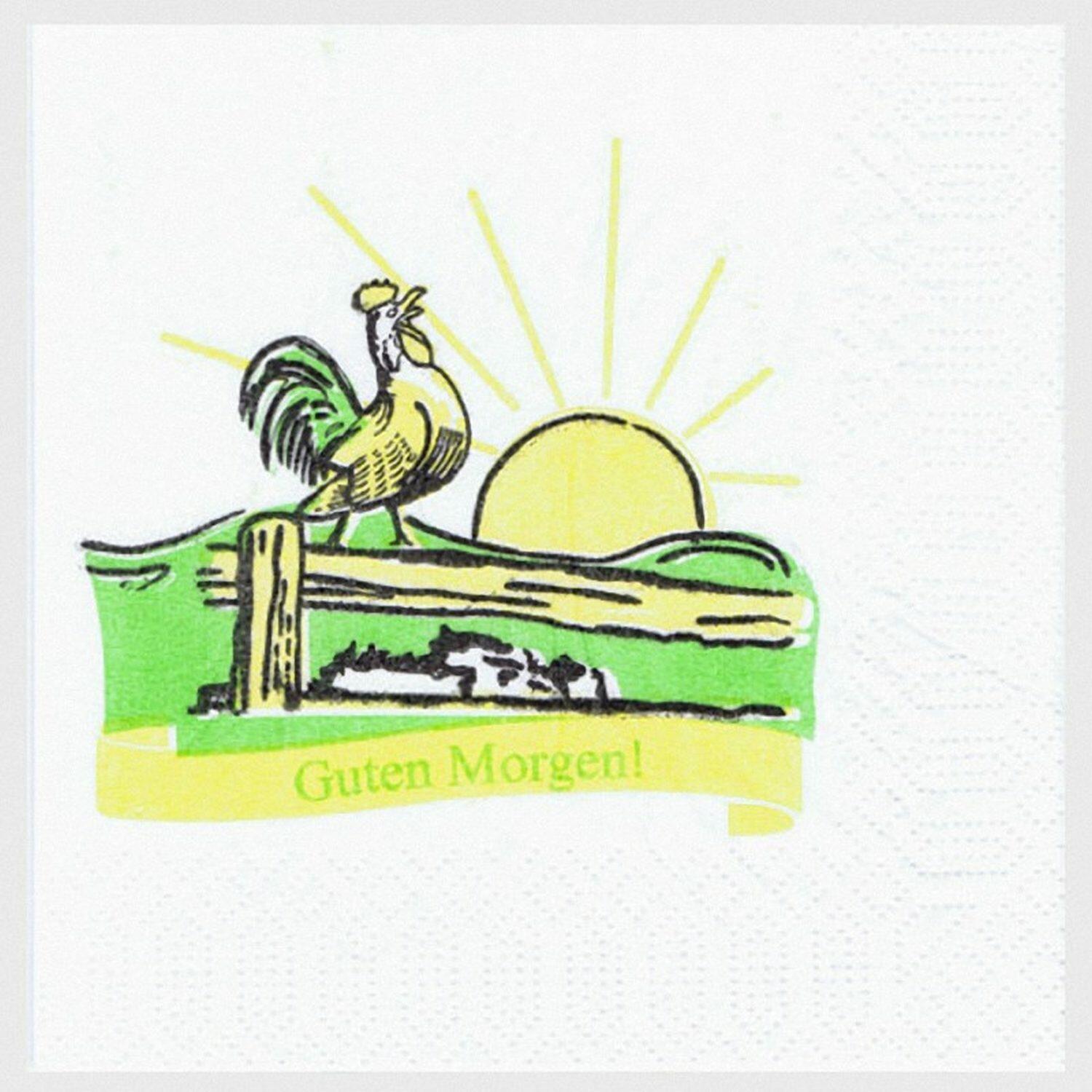 PLO-237 Motivservietten "Guten Morgen" 24x24cm, 1/4 -Falz, 2-lagig, 400 Stk. – Bild 1