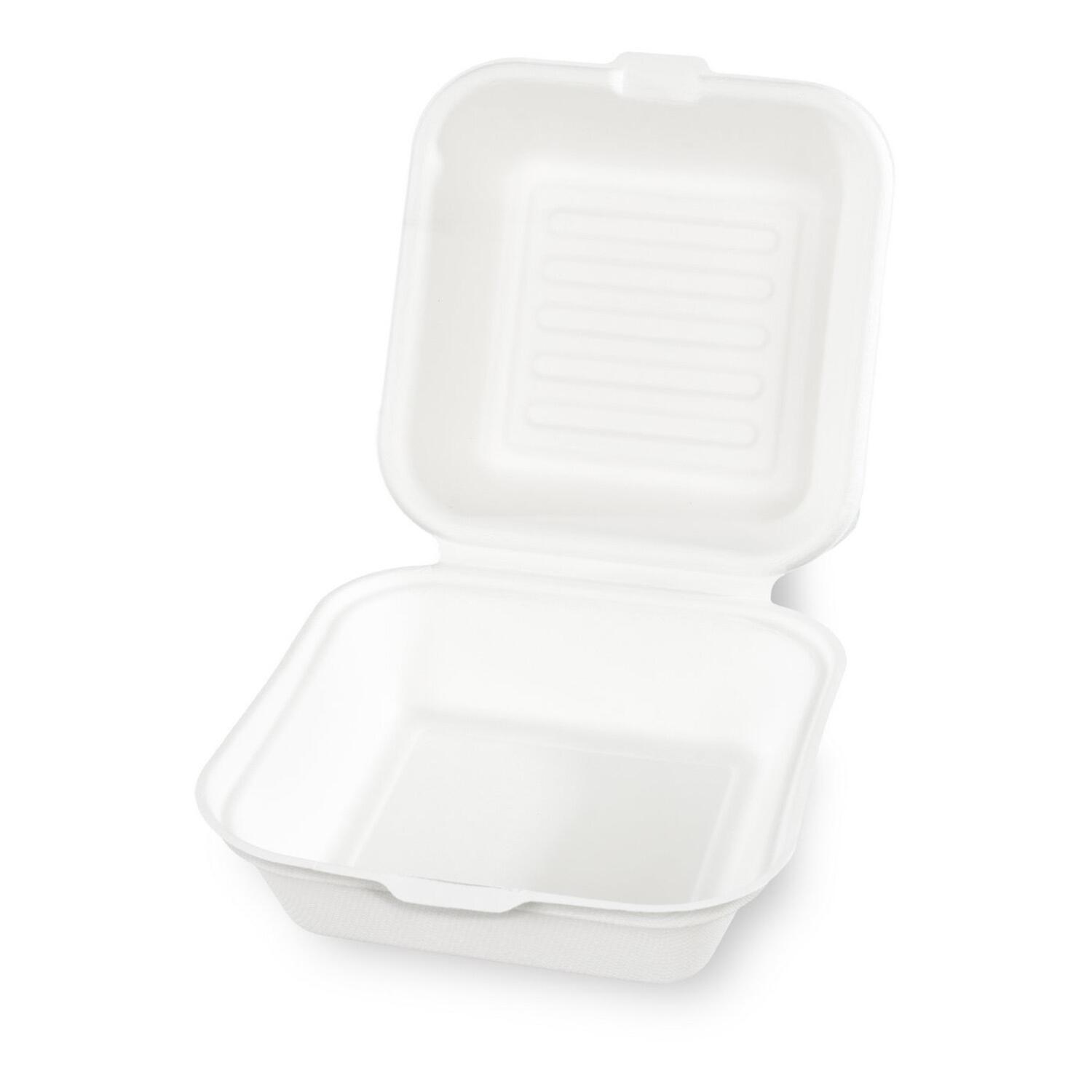PLO-355_1VON5 Hamburgerbox Burgerboxen groß 145x133x75mm geschäumt, weiß, 125 Stk. – Bild 1
