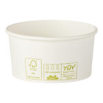 Eisbecher Pappbecher 100% ohne Kunststoff 160ml O85 Höhe 43mm weiß, 50 Stk.