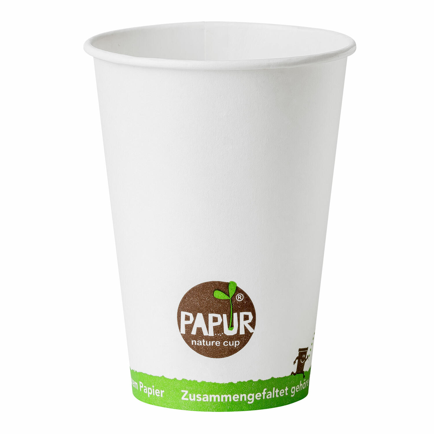 PPE-P18-PAPUR_1 Automatenbecher Kaffeebecher PAPUR ohne Kunststoff 70,3mm O 180 ml, 100 Stk. – Bild 1