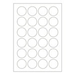 Etiketten Labels selbstklebend weiß rund Durchmesser: 40mm auf DIN A4, 2400 Stk.