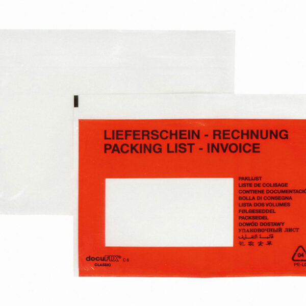 DOCUFIX Dokumententaschen *Lieferschein/Rechnung*, C6 175x115+20mm, 250 Stk.