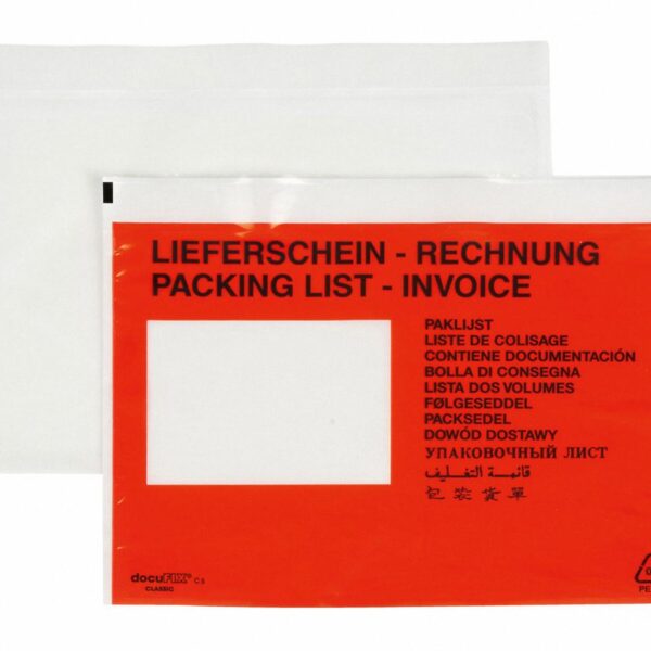 DOCUFIX Dokumententaschen *Lieferschein/Rechnung*, C5 240x165+20mm, 250 Stk.