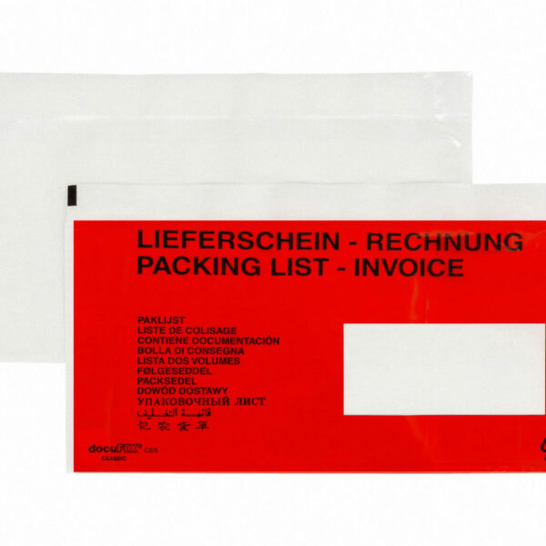 DOCUFIX Dokumententaschen *Lieferschein/Rechnung*Schweiz 245x125+20mm, 250 Stk.