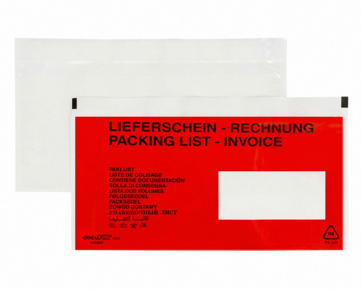 VP-DO-206 DOCUFIX Dokumententaschen *Lieferschein/Rechnung*Schweiz 245x125+20mm, 250 Stk. – Bild 1