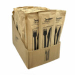 Bestecksets aus Holz, 3-teilig, hygienisch verpackt, 60 Stk. – Bild 3