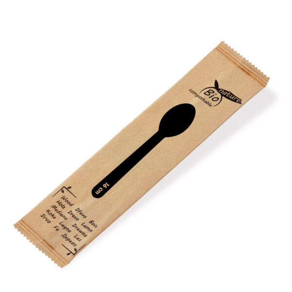 Holzlöffel, einzeln hygienisch verpackt, 16 cm, 100 Stk.