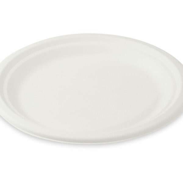 Grillteller Fleischteller rund aus Zuckerrohr Bagasse O 22 cm, 10 Stk.