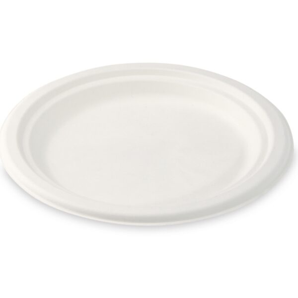 Desserteller Kuchenteller Salatteller rund aus Zuckerrohr O 17.5 cm, 50 Stk.