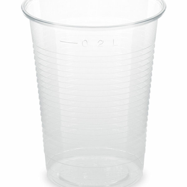 Trinkbecher klar 200 ml 0,2 l aus PLA o 70mm, 10 Stk.