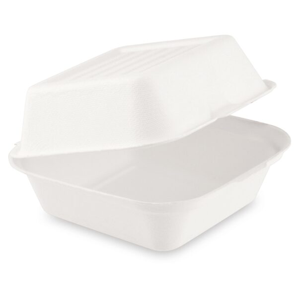 Hamburgerbox Sandwichbox aus Zuckerrohr 152x150x78mm, 50 Stk.