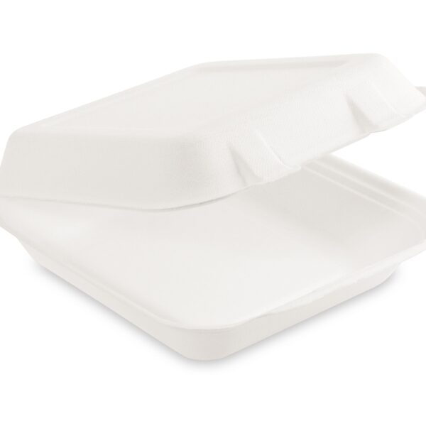 Menüboxen Lunch-Boxen Sandwichbox Zuckerrohr 220x200x67mm, 50 Stk.