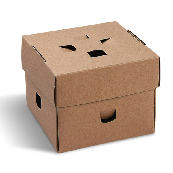 Burgerboxen kraft braun mit Fettbarriere 12x12x10cm, 100 Stk.