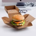 Burgerboxen kraft braun mit Fettbarriere 12x12x10cm, 100 Stk. – Bild 2