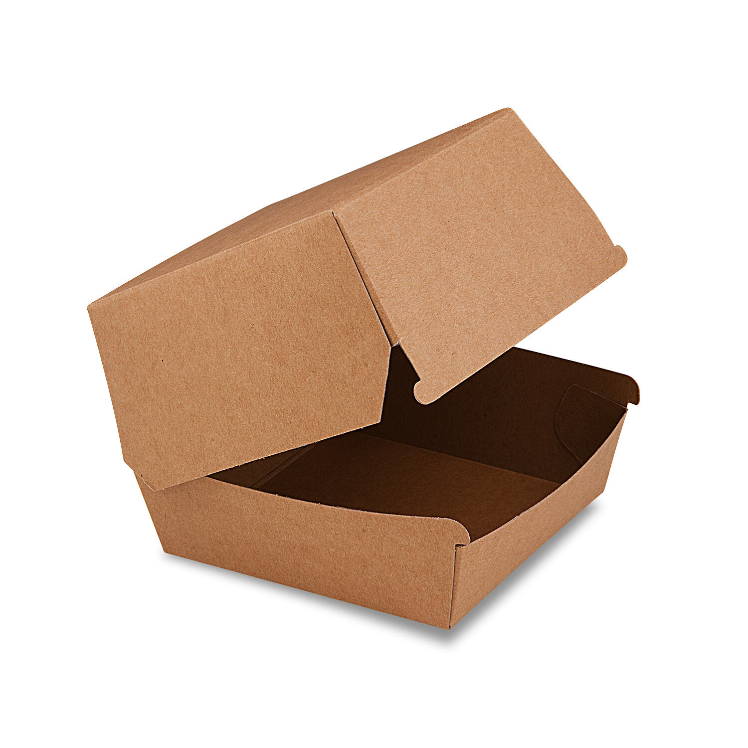 WX-48506 Hamburgerboxen kraft braun Fettbarriere 11x11x9cm, 50 Stk. – Bild 1