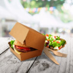Hamburgerboxen kraft braun Fettbarriere 11x11x9cm, 50 Stk. – Bild 2