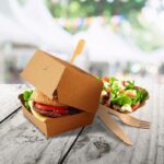 Hamburgerboxen kraft braun mit Fettbarriere 13,5x13,5x10cm, 50 Stk. – Bild 2