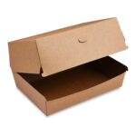 Hamburgerboxen PLUS kraft braun Fettbarriere 19,5x13,5x10cm, 50 Stk.
