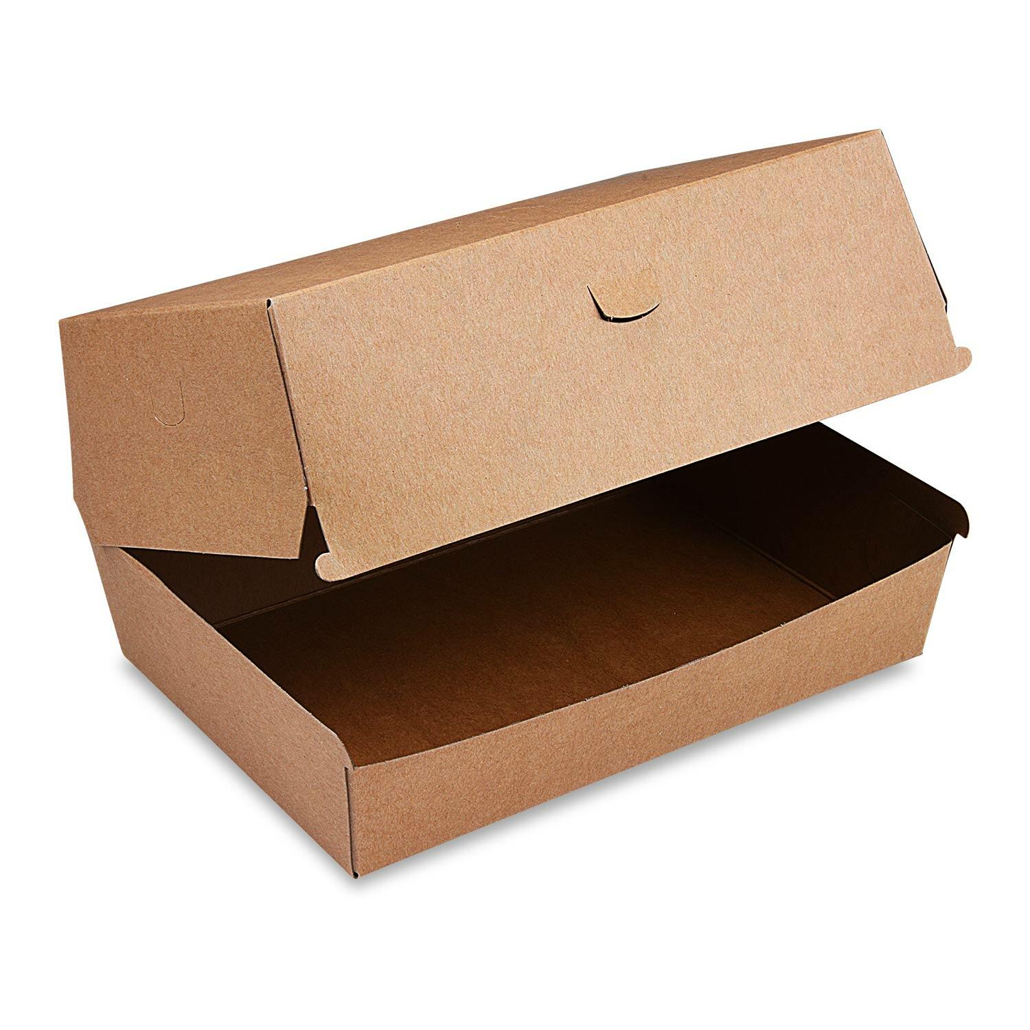 WX-48508 Hamburgerboxen PLUS kraft braun Fettbarriere 19,5x13,5x10cm, 50 Stk. – Bild 1