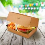 Hamburgerboxen PLUS kraft braun Fettbarriere 19,5x13,5x10cm, 50 Stk. – Bild 2