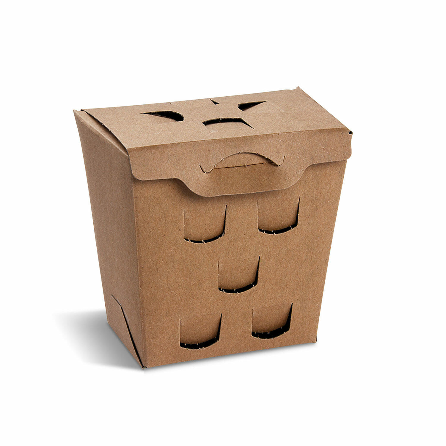 WX-48520 Pommes Fritesboxen kraft braun 11 x 11 x 7,3cm Fettbarriere, 50 Stk. – Bild 1