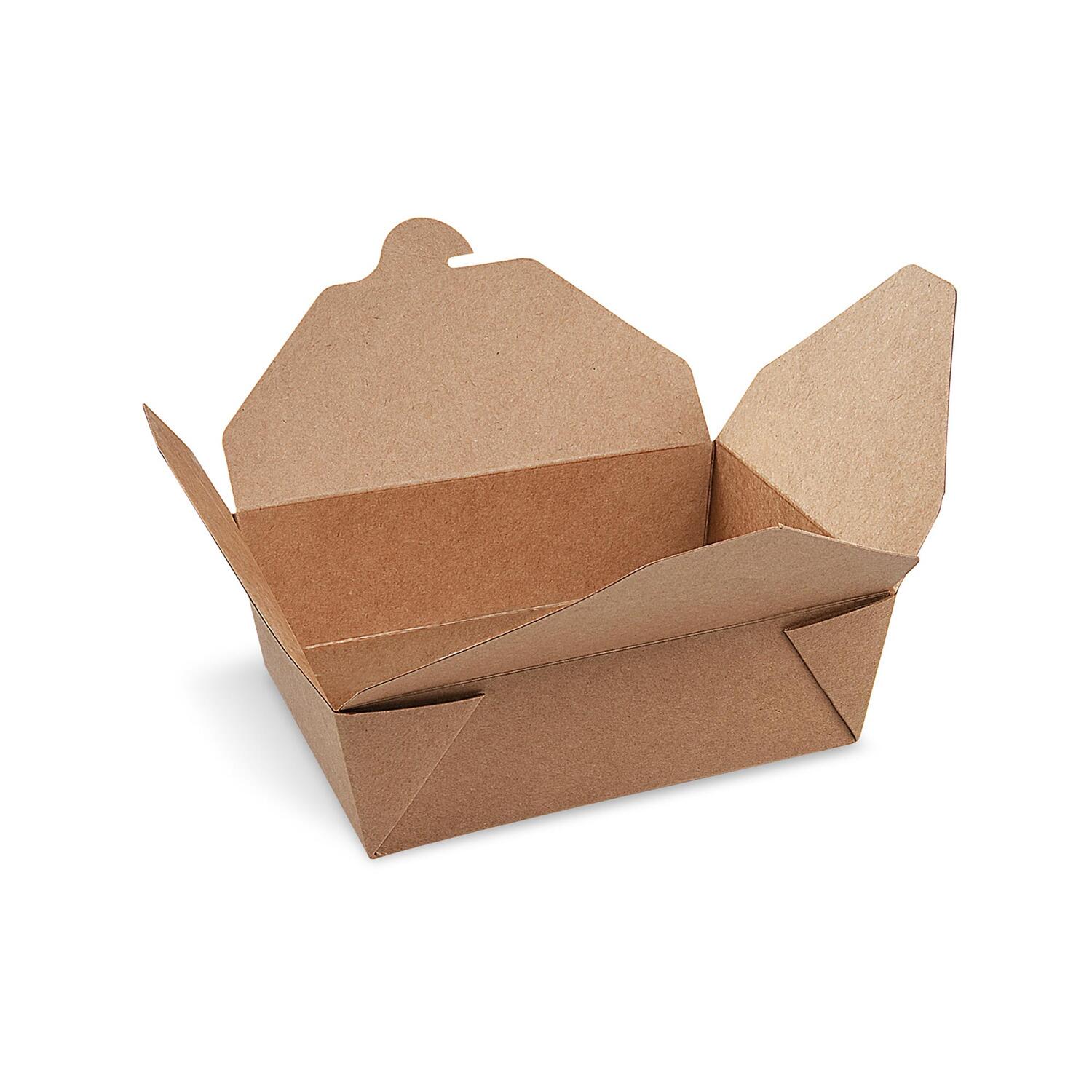 WX-48622 Food Boxen To GO 'M' 1000ml kraft PE 150x120x48mm fettdicht, 50 Stk. – Bild 1