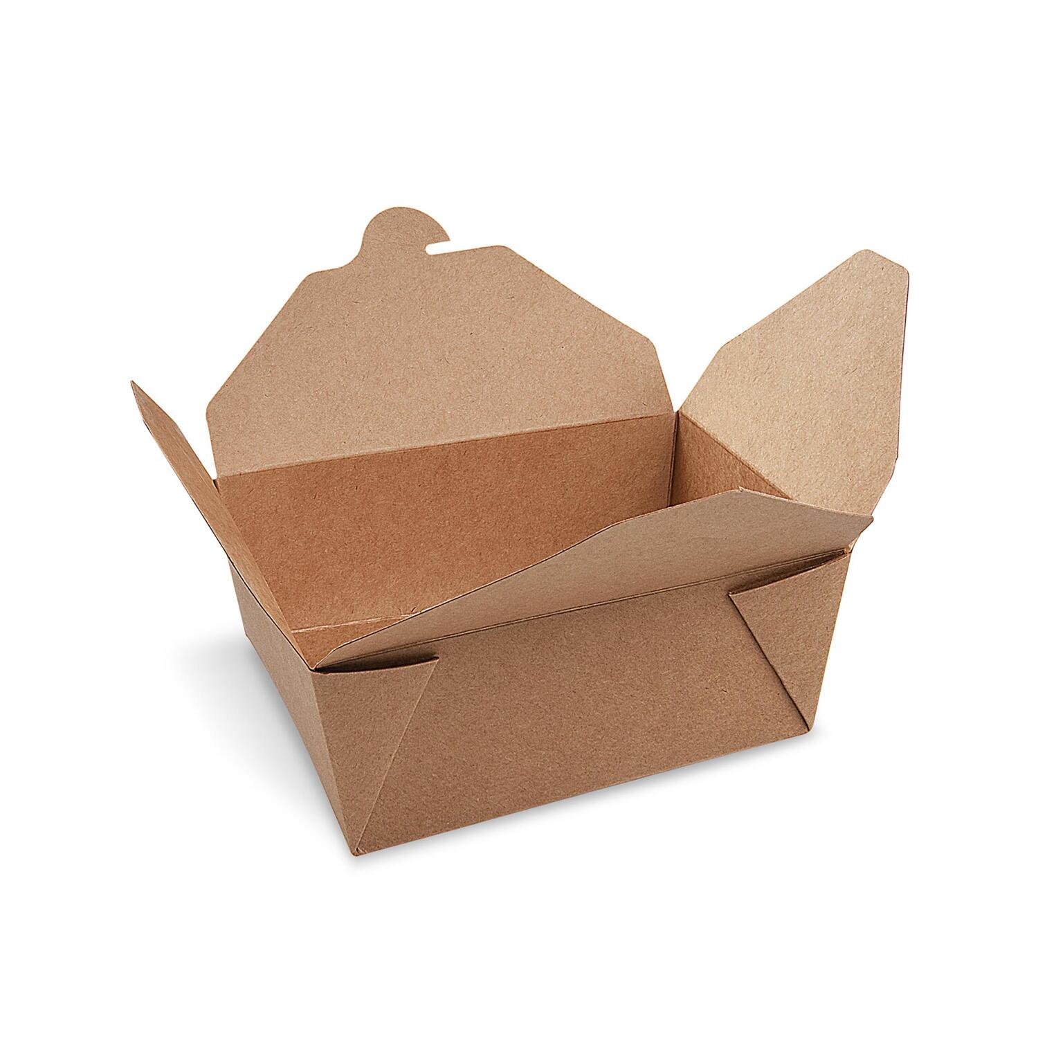 WX-48623 Food Boxen To GO 'M' 1300ml kraft PE 150x120x65mm fettdicht, 50 Stk. – Bild 1