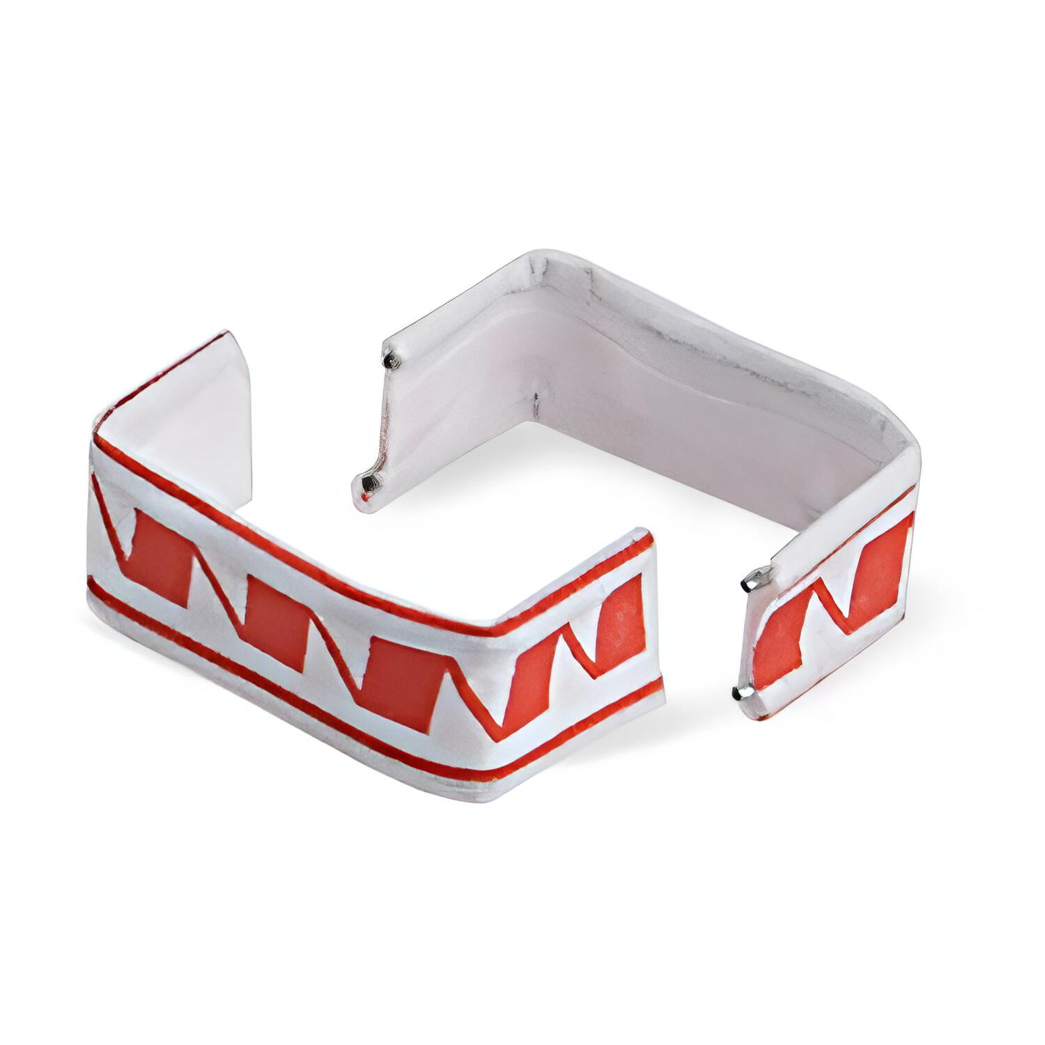 WX-64971 Verschlussclipse U-Form Beutelverschlüsse 33 x 8 mm rot/weiß PAP/FE, 1000 Stk. – Bild 1