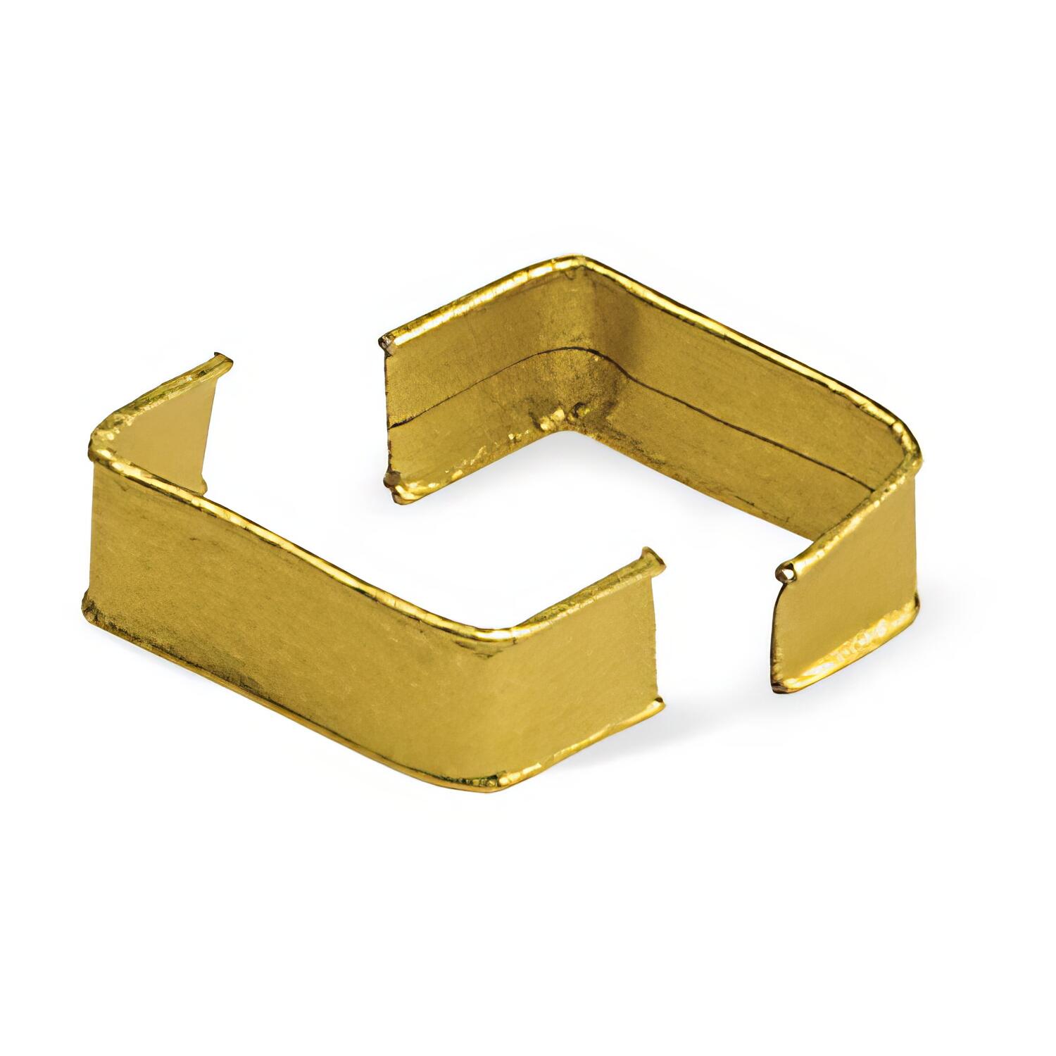 WX-64979 Verschlussclipse U-Form Beutelverschlüsse 33 x 8 mm Gold PAP/FE, 1000 Stk. – Bild 1