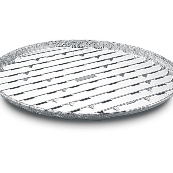 Alu-Grillpfannen Grillschalen BBQ rund ALU O 34cm, mehrfach verwendbar, 3 Stk.