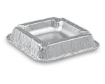 Alu Aschenbecher aus kräftigem Aluminium, eckig, 12,6 x 12,6 x 2,2 cm, 10 Stk.