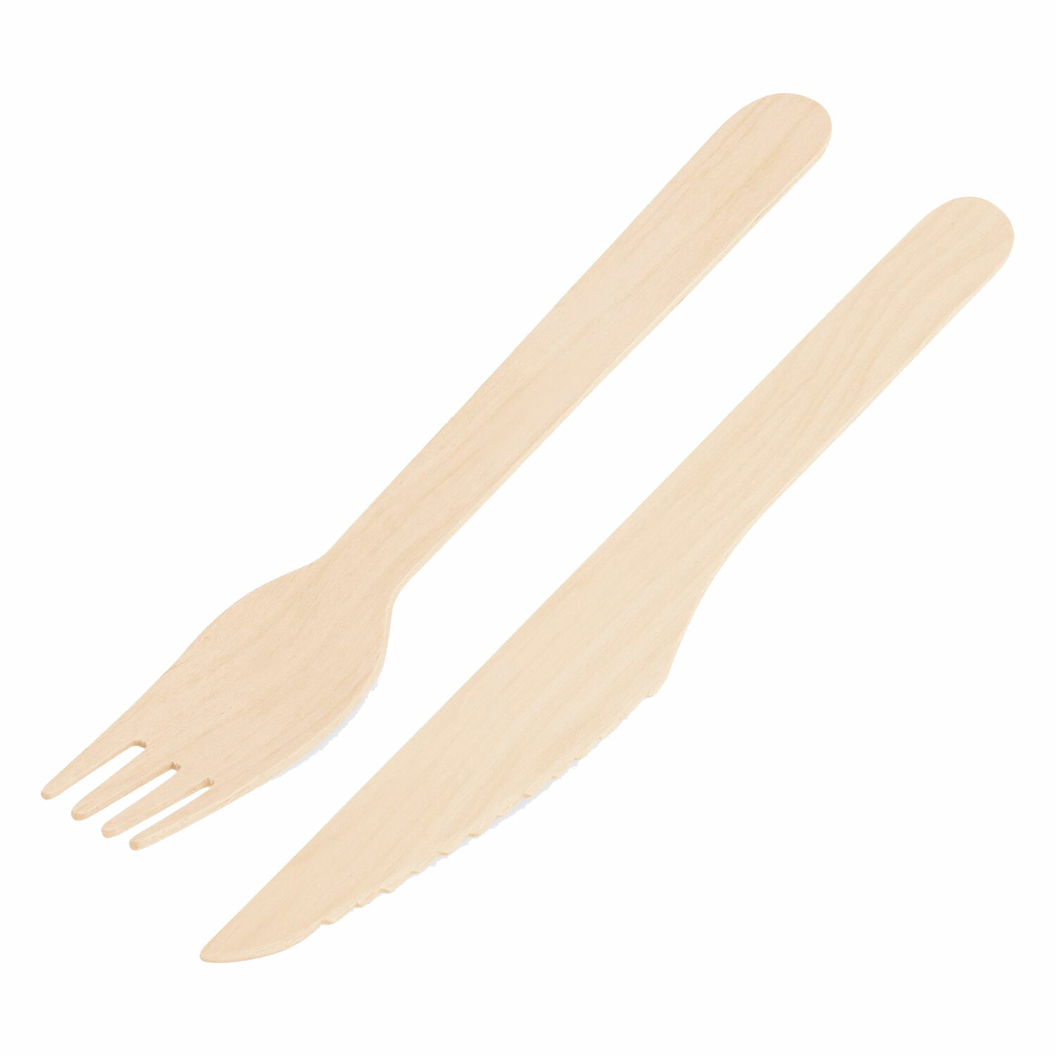 WX-66737_66738-1 Holz-Gabeln und Messer 160mm lebensmittelecht, splitterfrei, je 100 Stk. – Bild 1