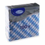 Servietten 1-lagig, 33x33cm Bayerische Raute blau, 100 Stk. – Bild 2