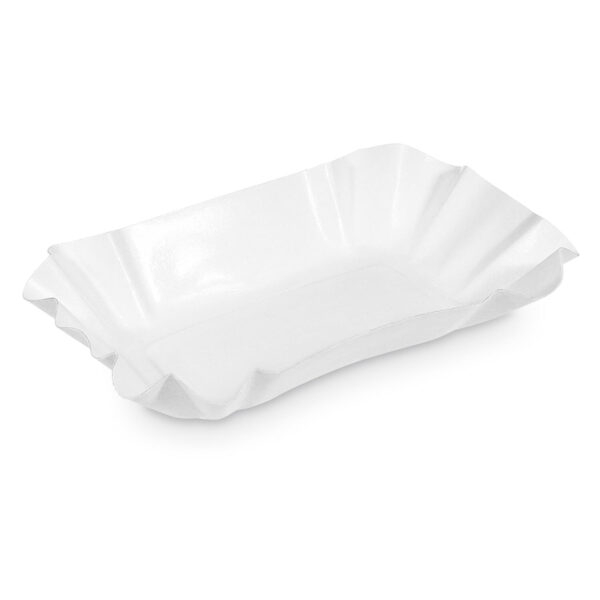 Pappschalen aus Frischfaser 14 x 9 x 3 cm fettdicht weiß, 250 Stk.