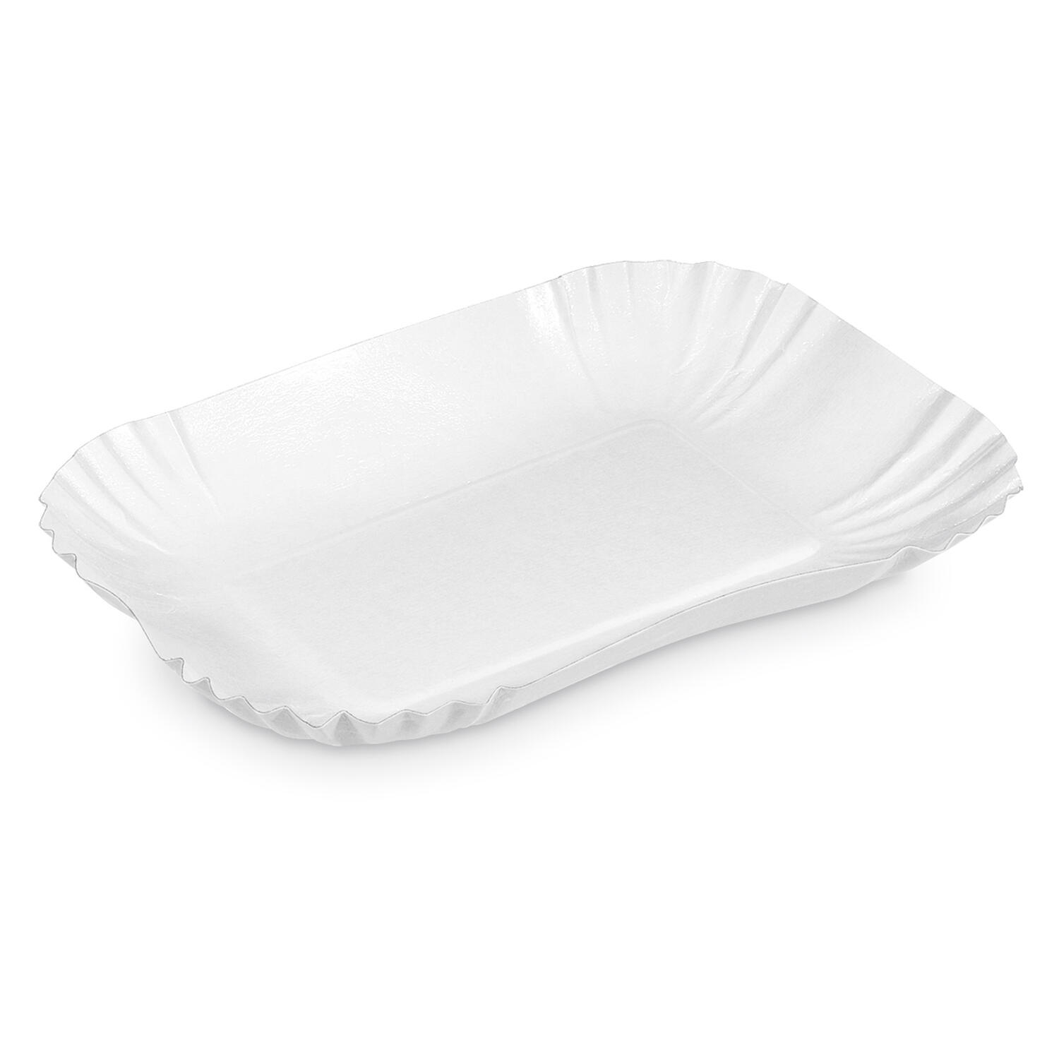WX-71312 Pappschalen aus Frischfaser 17,5 x 13 x 3 cm fettdicht weiß, 250 Stk. – Bild 1