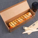 Pizzakarton Roll-up extra hoch Kraftpapier braun 28 x 8 x 7 cm, 100 Stk. – Bild 2