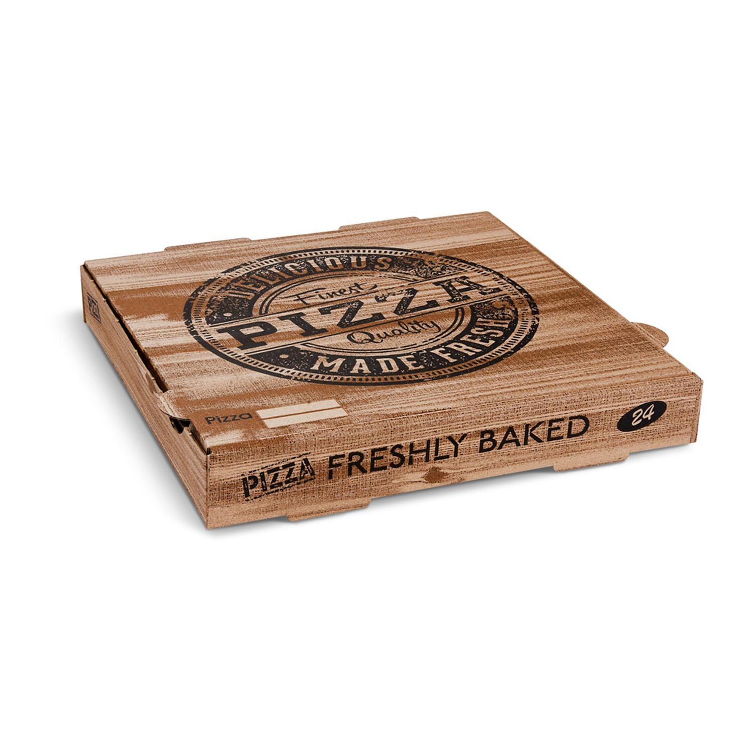 WX-71824 Pizzakarton aus Mikrowellpappe mit neutralem Motiv, 24 x 24 x 4 cm, 100 Stk. – Bild 1